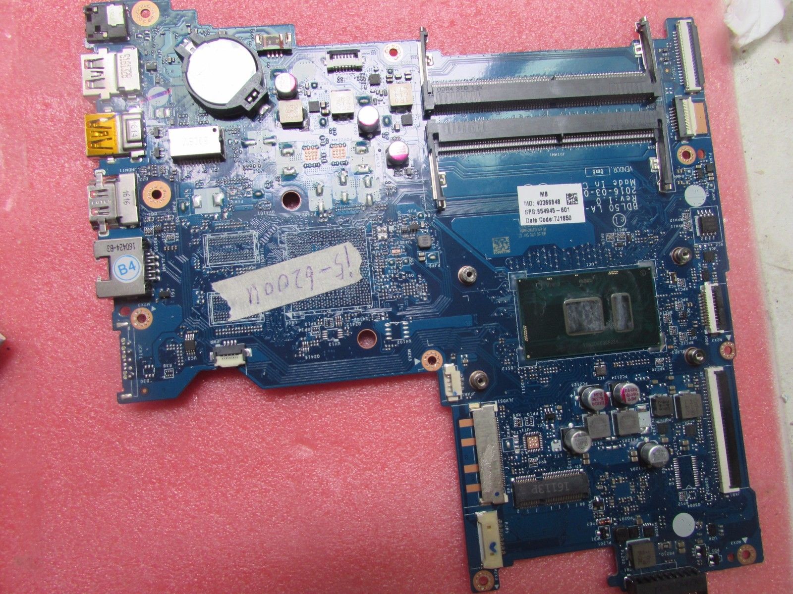 Laptop Motherboard BDL50 LA-D704P for HP 15-AY Motherboard DDR3L SR2EY i5-6200U